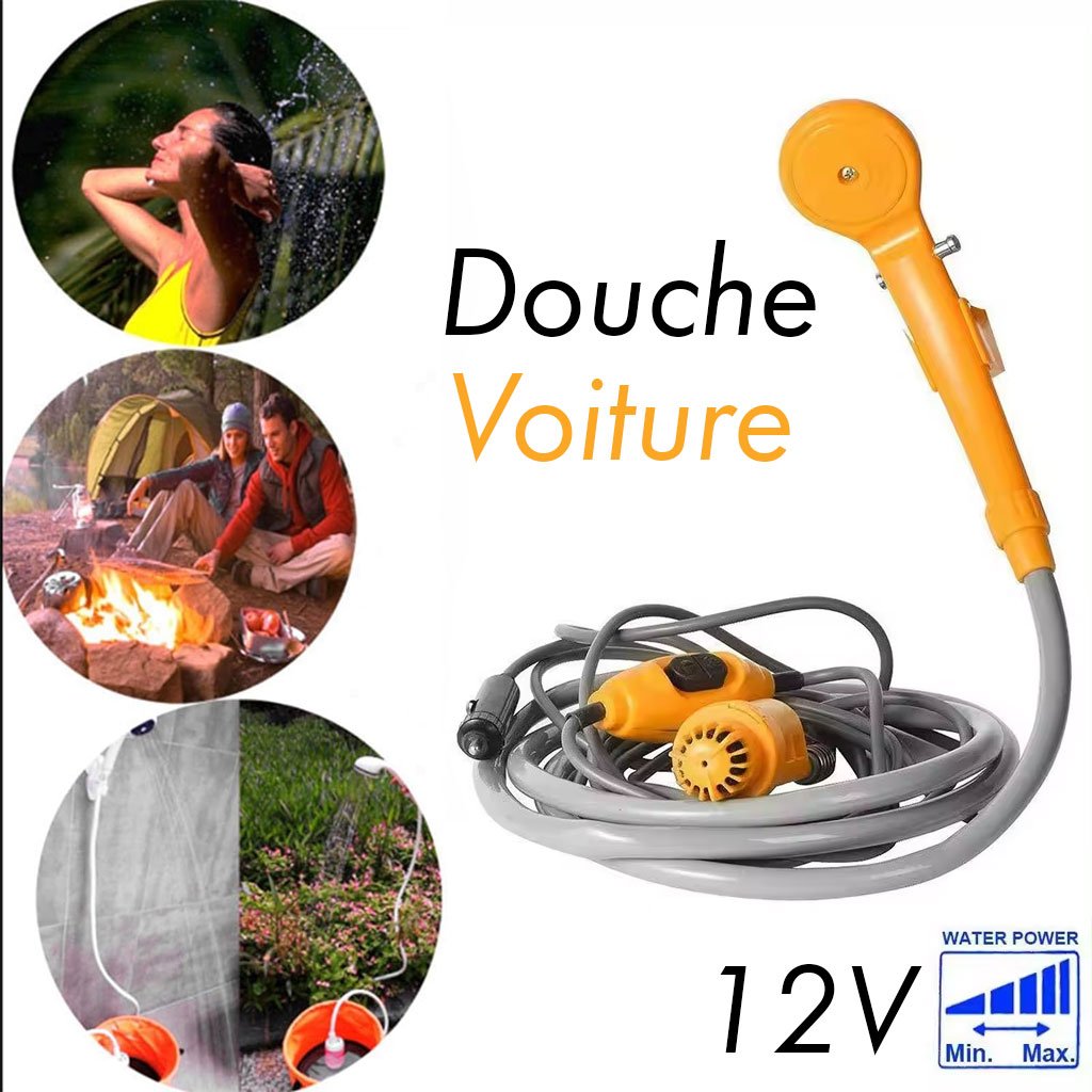 Douche Voiture Portable 12V avec Débit Réglable et Ventouse image 2