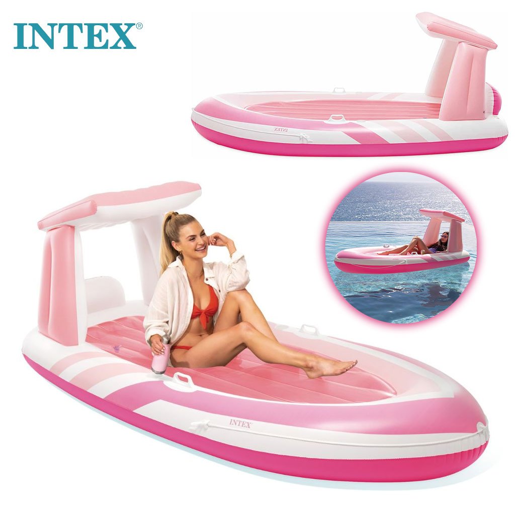Matelas Gonflable Pink Paradise avec Toit et Porte-Gobelet Intex 57804EU – فرشة هوائية حجم كبير image 1