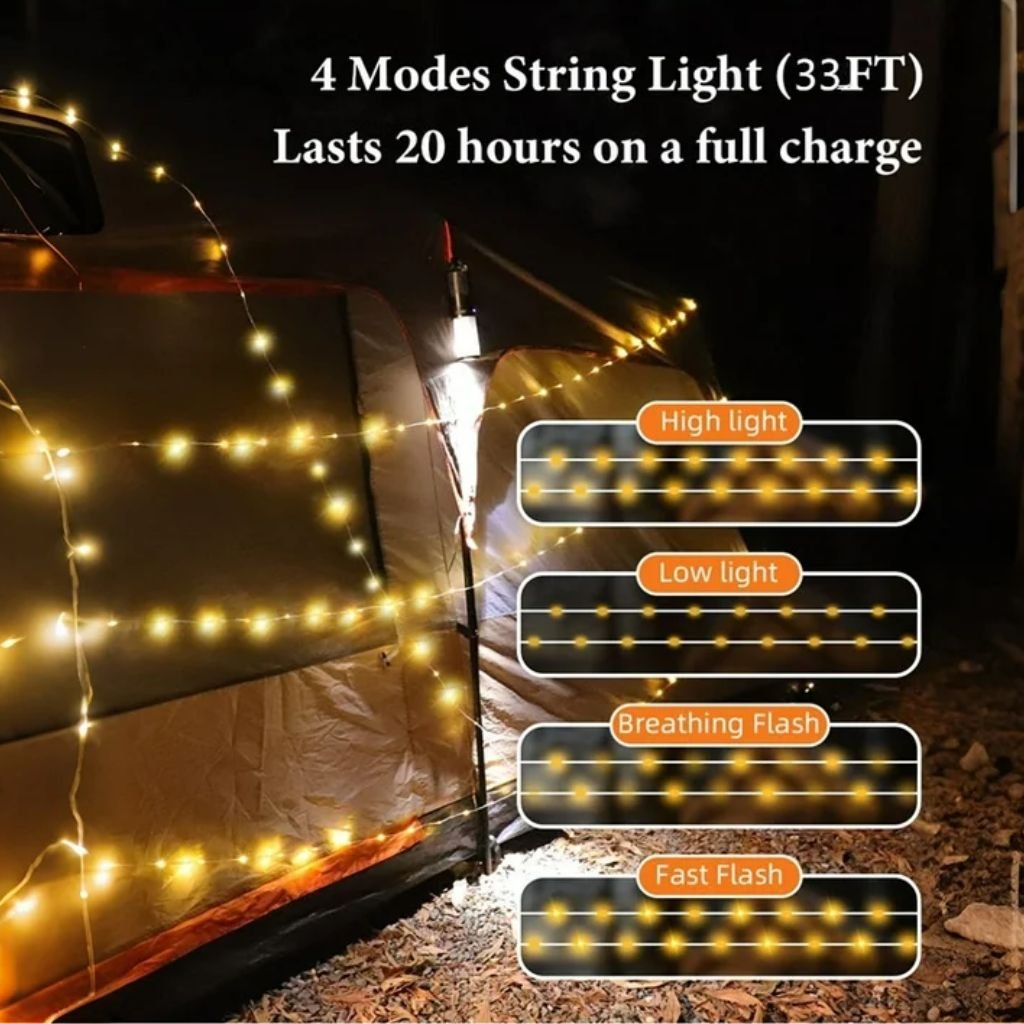 Guirlande LED Rechargeable 4-en-1 Étanche IPX4 سلسلة أضواء  قابلة لإعادة الشحن مقاومة للماء image 6
