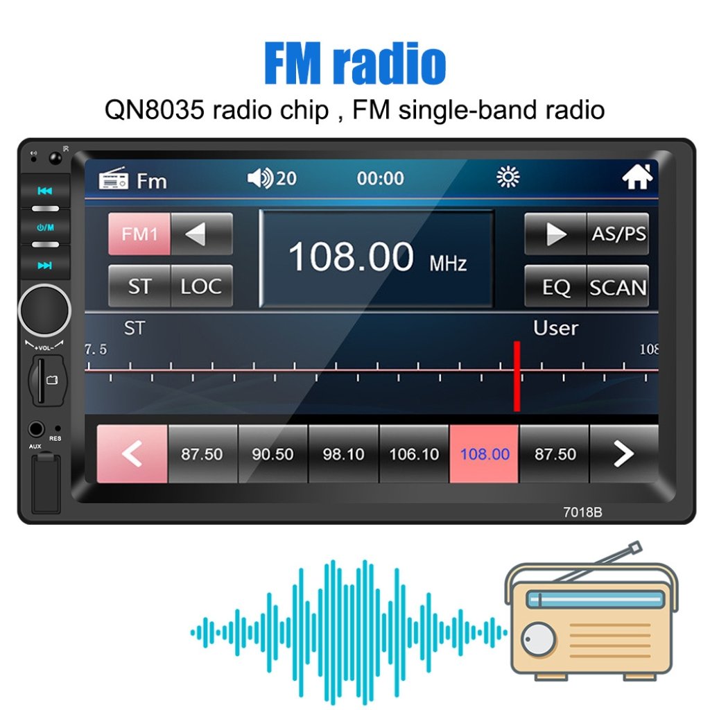 Autoradio Écran Tactile 7” 7018B – Bluetooth &amp; Caméra Recul image 15