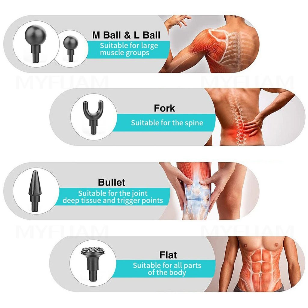 Pistolet de Massage Musculaire – 32 Niveaux de Puissance avec Têtes Interchangeables image 4