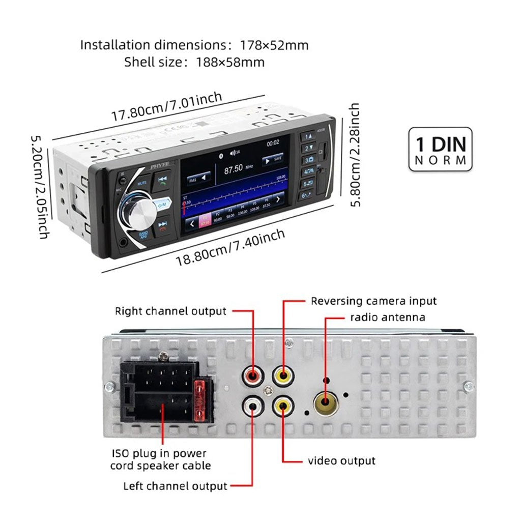 Autoradio Multimédia 4.1" avec Bluetooth et Support Caméra de Recul image 10