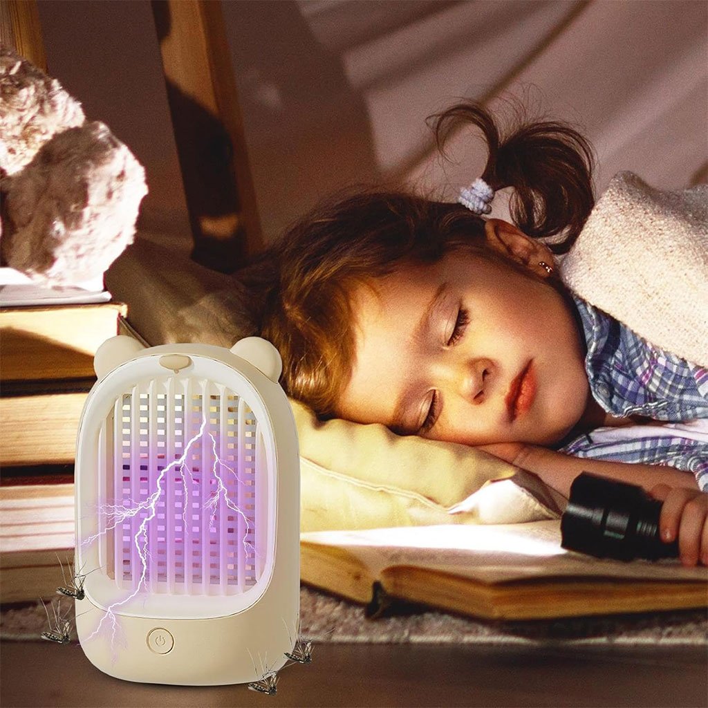 Lampe Anti-Mouches Silencieuse en Forme d’Ours – Rechargeable & Sûre image 4