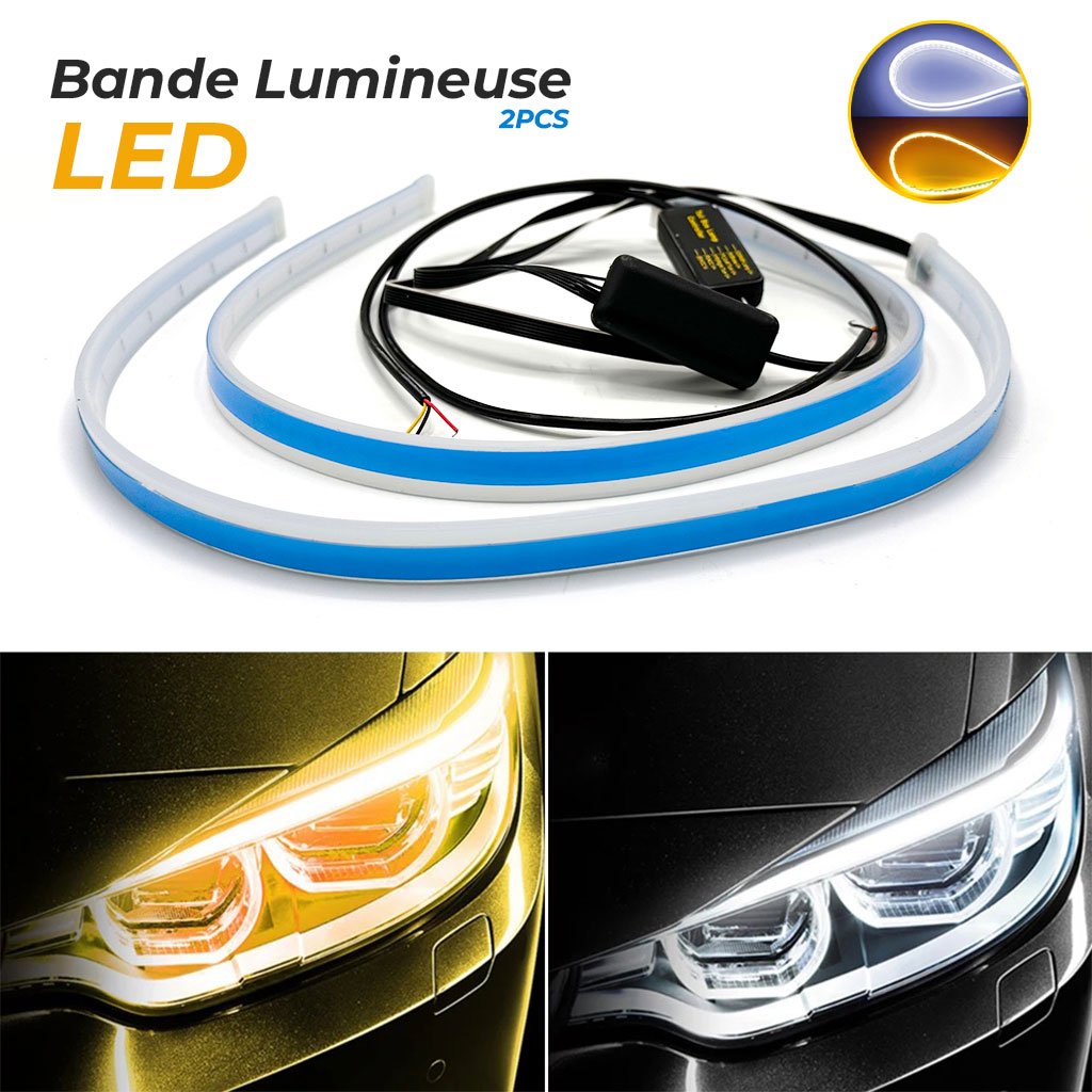 Bande LED Flexible Bicolore pour Feux de Jour et Clignotants – Universelle pour Voiture image 3