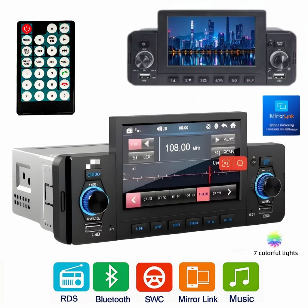 Autoradio Bluetooth Tactile MP5 avec MirrorLink image 0