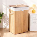 panier à linge en bambou naturel – Capacité généreuse et design élégant image 0