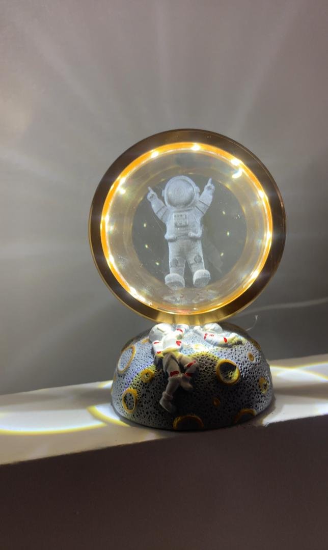 Lampe Cristal Système Solaire 3D avec LED – Globe Astronomique Décoratif image 0