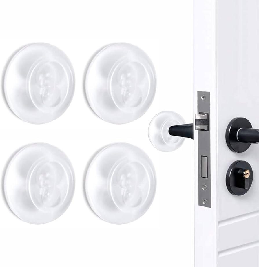 8 pcs Masse-porte adhésif anti-choc et anti-bruit pour murs image 0