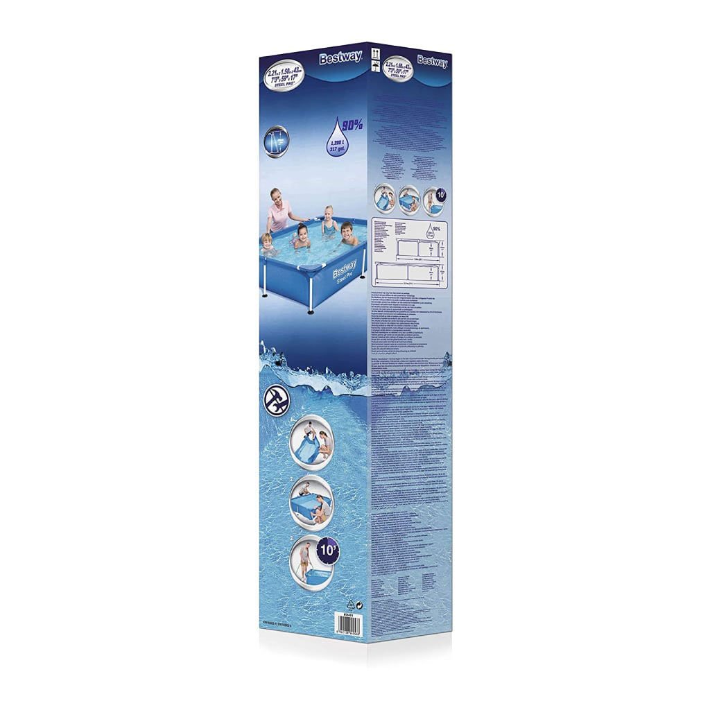 Piscine Tubulaire Enfant Steel Pro 221 x 150 x 43 cm Bestway – مسبح أطفال بإطار معدني قوي image 2