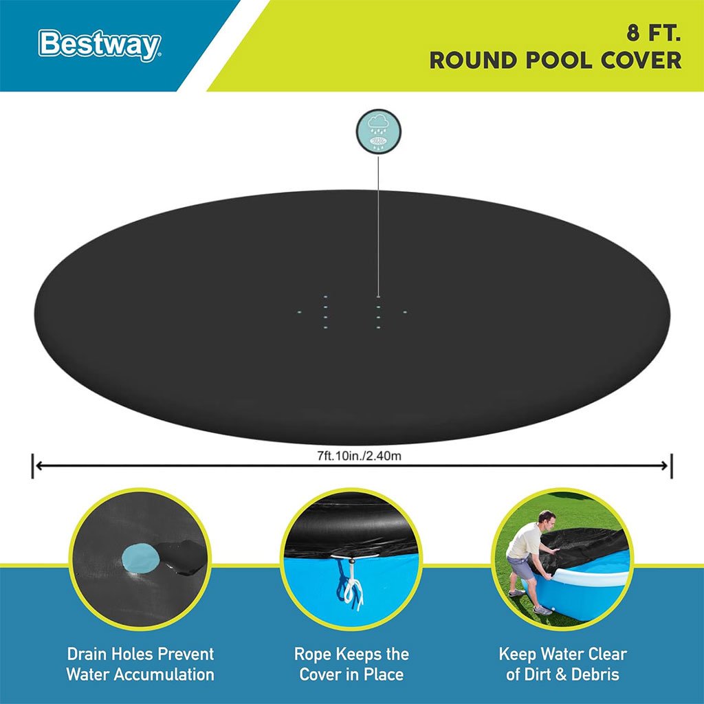 Bâche de Protection Piscine Ronde 244 cm Bestway 58032 – غطاء دائري لحوض السباحة ٢٤٤ سم image 1