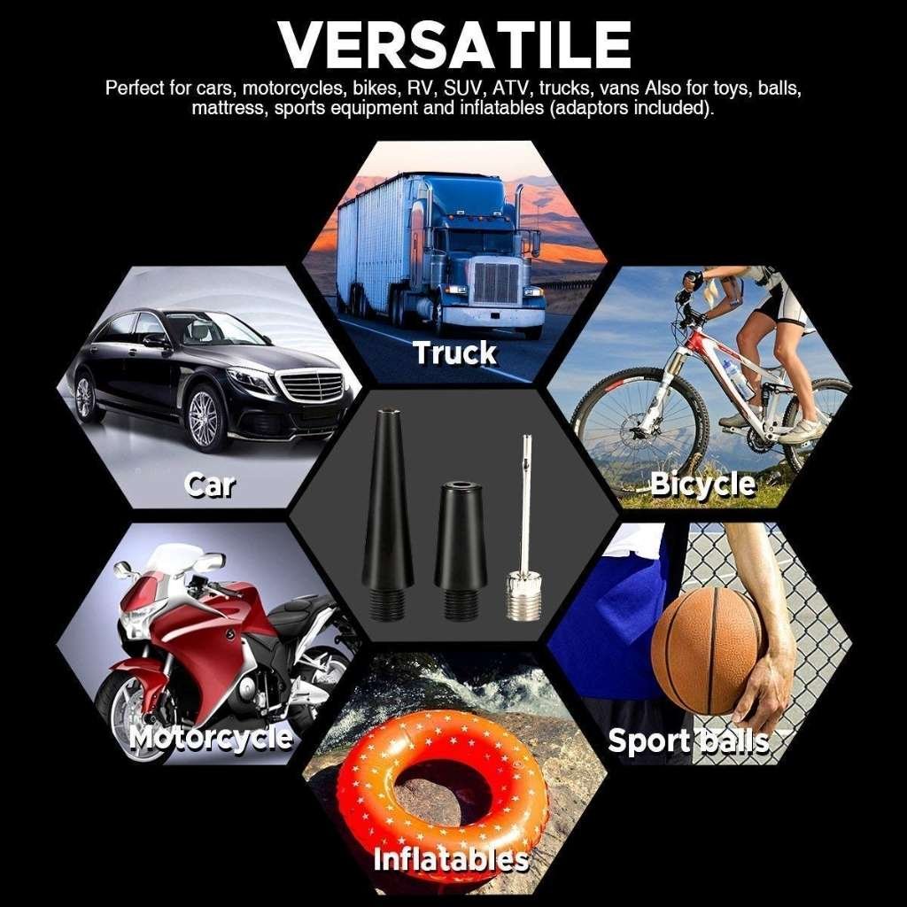 Compresseur Voiture Double Cylindre 12V avec Kit de Réparation – Jusqu'à 150 PSI image 3