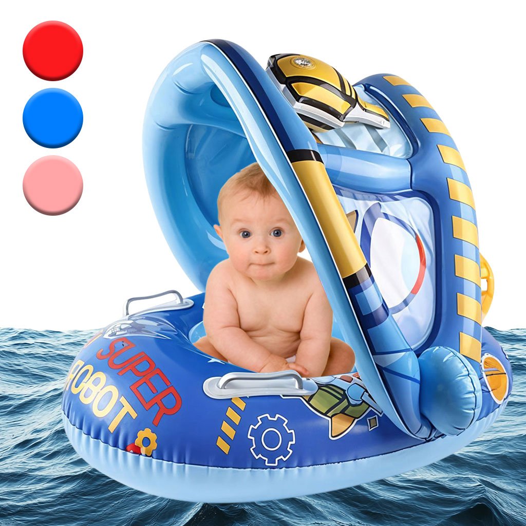 Bouée Bébé Gonflable avec Toit de Protection Solaire – عوامة سباحة قابلة للنفخ مع مظلة للأطفال image 4