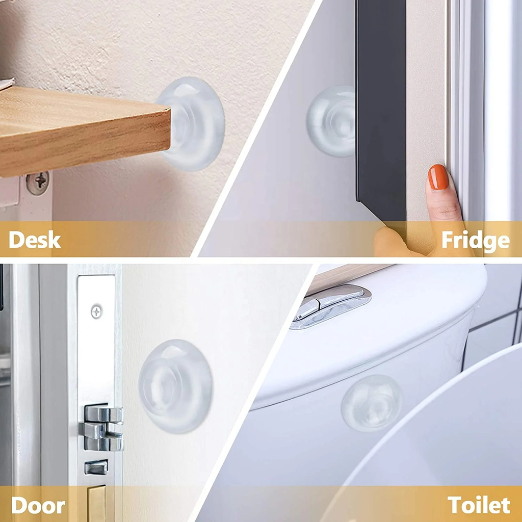 8 pcs Masse-porte adhésif anti-choc et anti-bruit pour murs image 3
