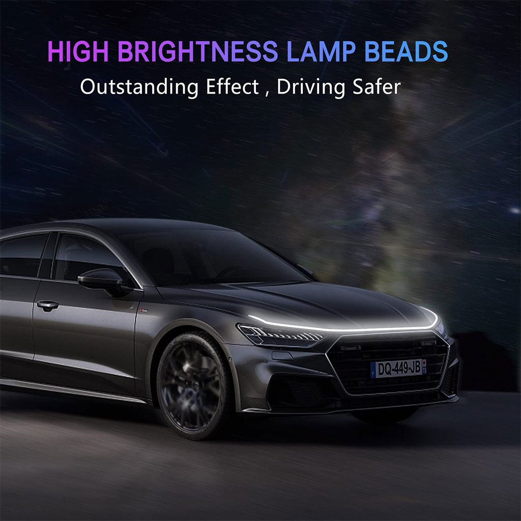 Bande LED pour Capot de Voiture 1.5m – Étanche, Universelle, Lumière de Jour image 1