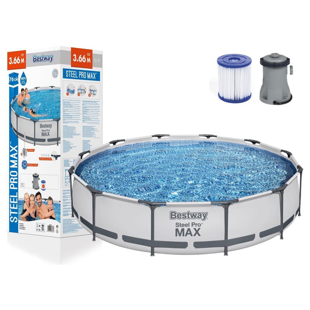 Piscine Tubulaire Familiale Bestway Steel Pro 366 x 76 cm avec Pompe – مسبح ستيل برو عائلي مع مضخة image 2