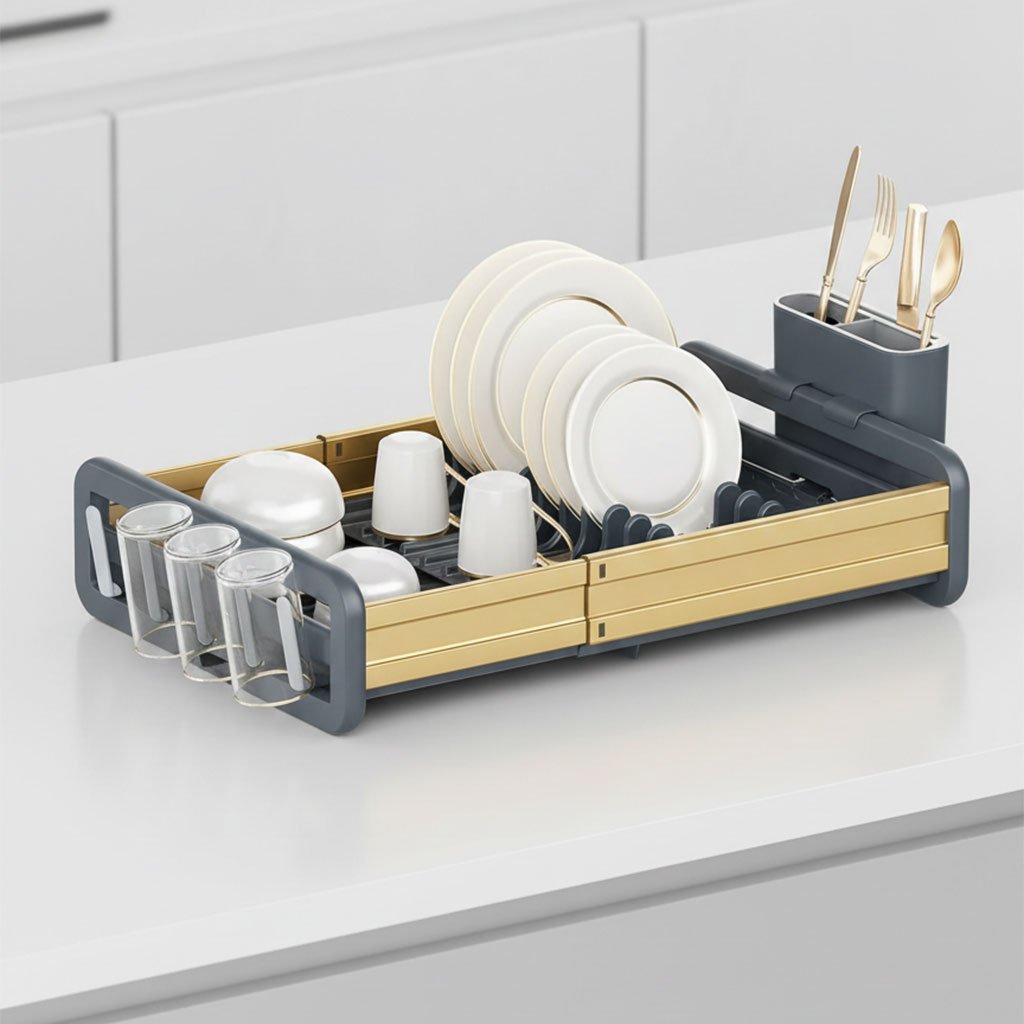 Égouttoir à Vaisselle Extensible en Aluminium – Gain de Place et Organisation Intelligente image 4