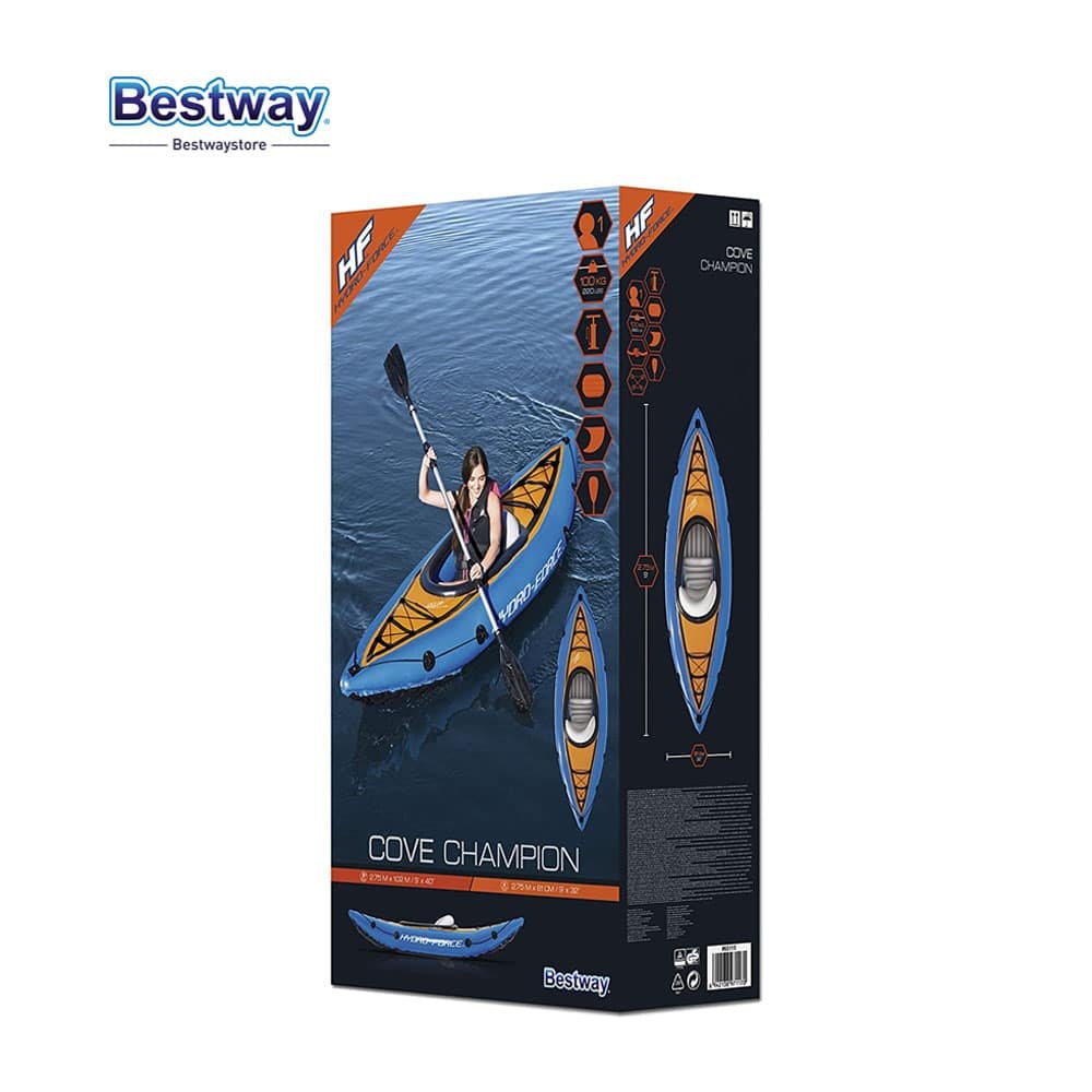 Kayak Gonflable 1 Place Hydro-Force Cove Champion 275 x 81 cm Bestway 65115 – قارب كاياك قابل للنفخ لشخص واحد image 5