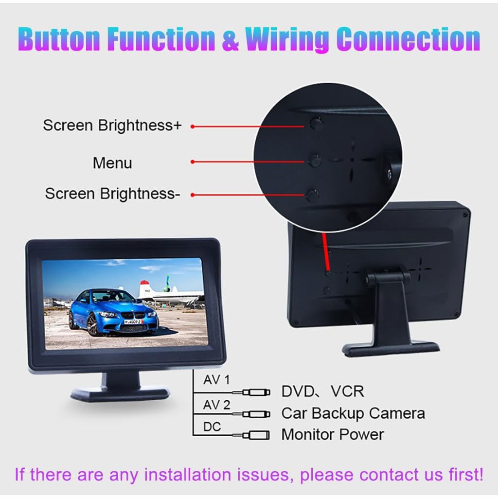 Caméra de Recul Grand Angle 170° + Écran 4,3" – Vision Nocturne &amp; Stationnement Sécurisé image 6
