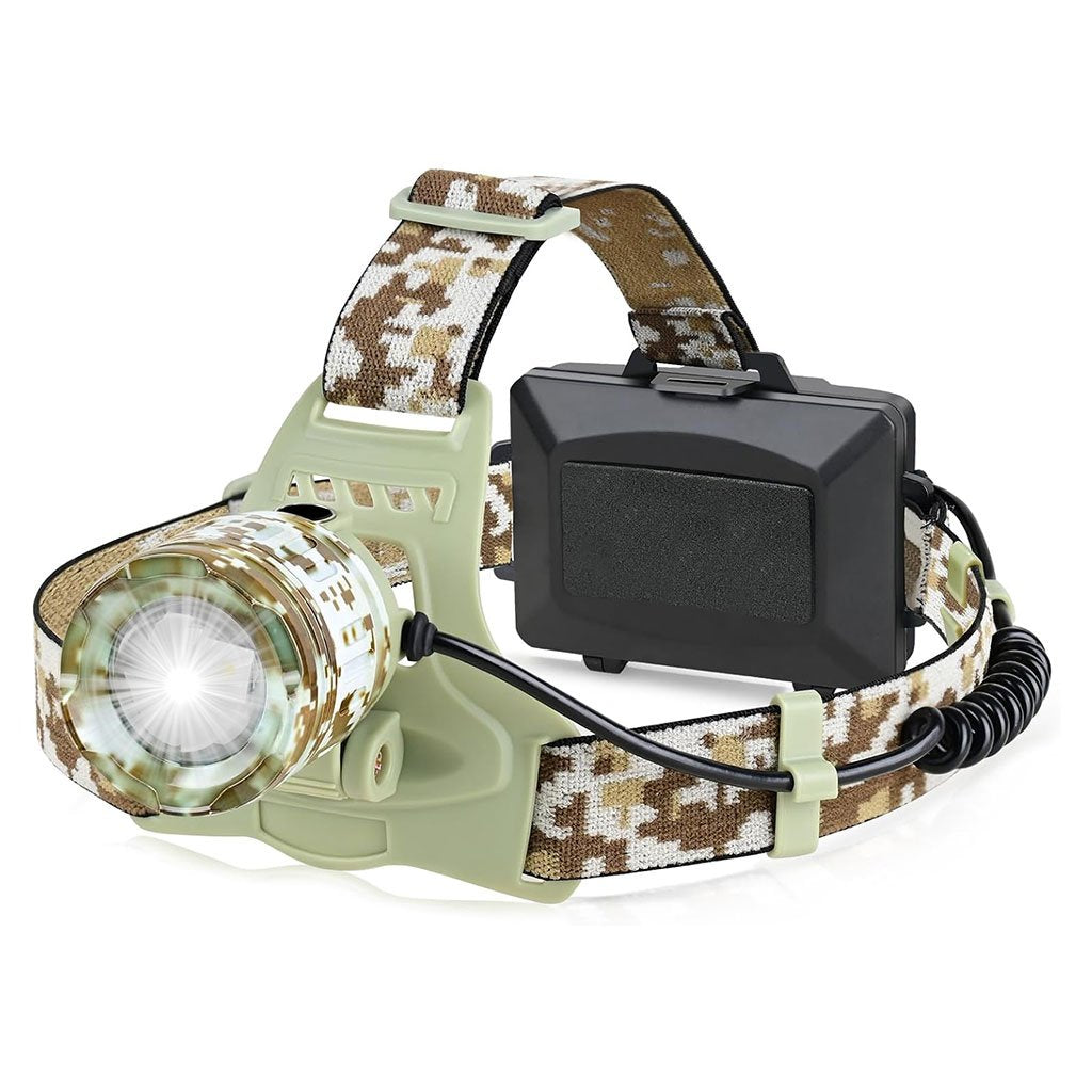 Lampe frontale LED motif camouflage rechargeable مصباح رأس قابل للشحن بنمط التمويه image 4