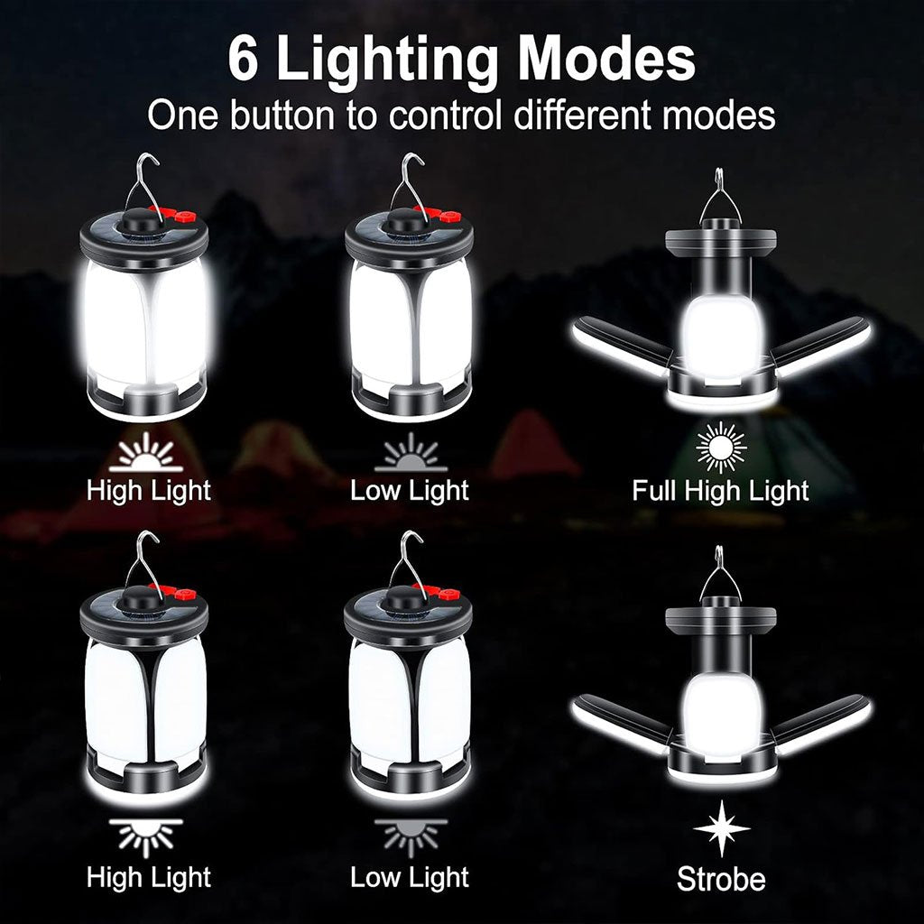 Lampe de Camping LED 60 LEDs Rechargeable USB & Solaire image 1
