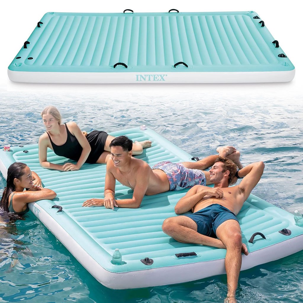 Grande Matelas Flottant Intex 56289EP – 3.1m x 1.83m avec Porte-Gobelets | فرشة سباحة كبيرة الحجم مع حوامل أكواب image 3