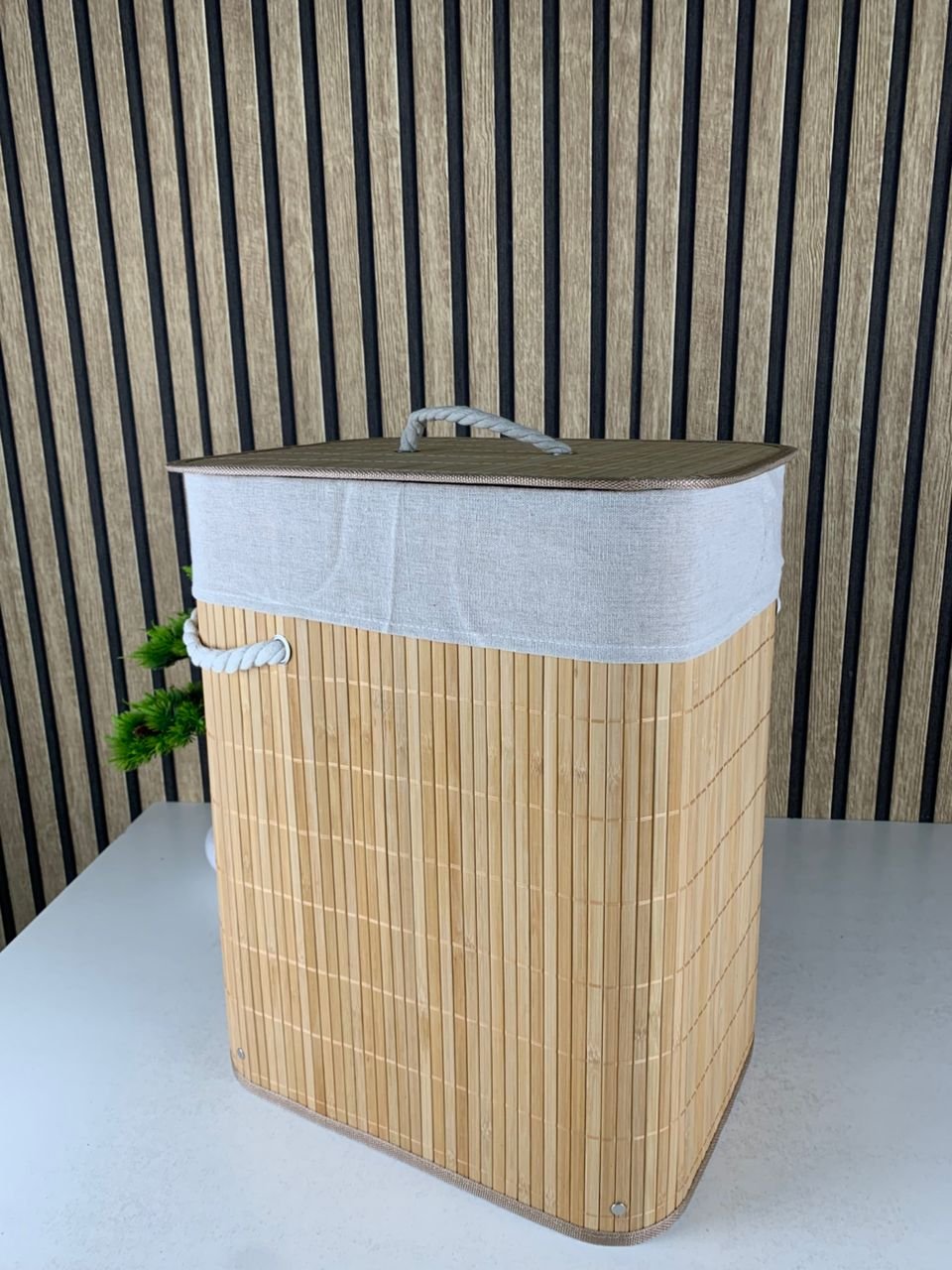 panier à linge en bambou naturel – Capacité généreuse et design élégant image 5