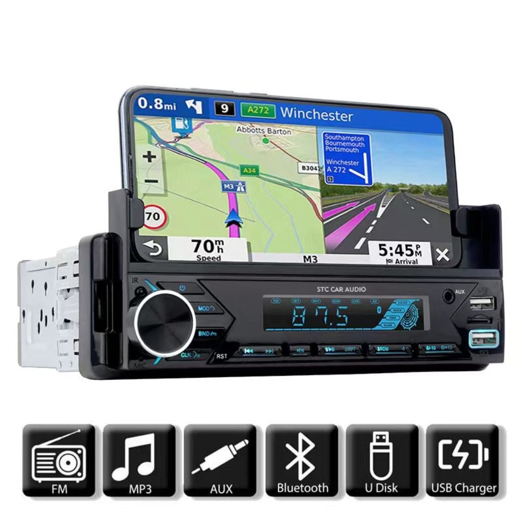 Autoradio MP3 Bluetooth 1DIN – USB, FM, Télécommande, App image 1
