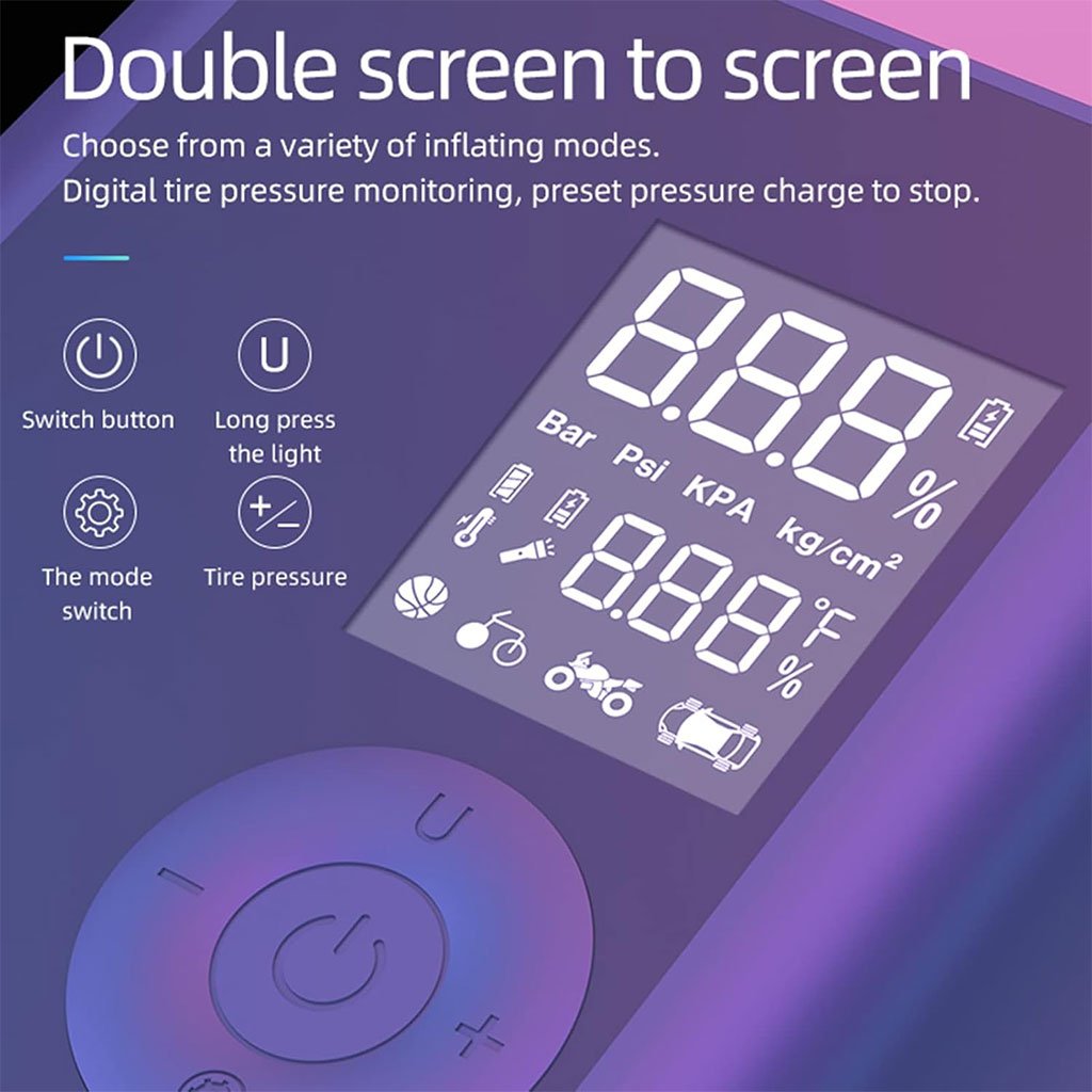 Mini Compresseur d’Air Portable Rechargeable 4000mAh – Pompe Multifonction avec LED et Buses Incluses image 7