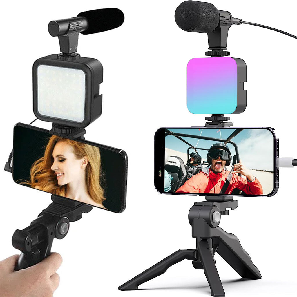 Kit Vlogging Complet avec Micro & LED RGB – Contenu Pro Facile