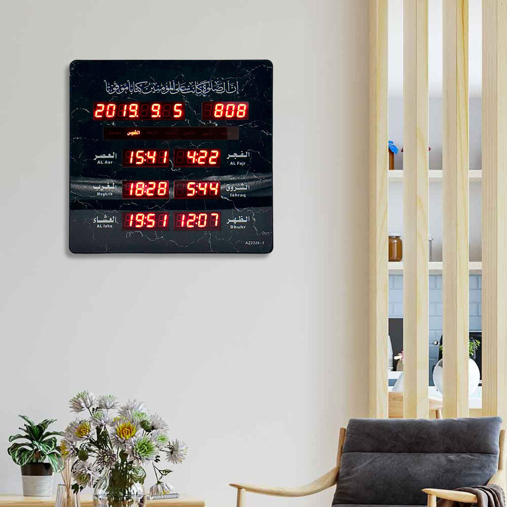 Horloge de Mosquée LED : Calendrier Précis des Prières
