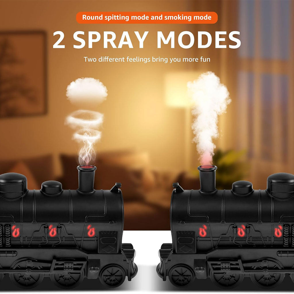 Diffuseur d’Huiles Essentielles Train Vintage 300 ml Humidificateur LED Silencieux