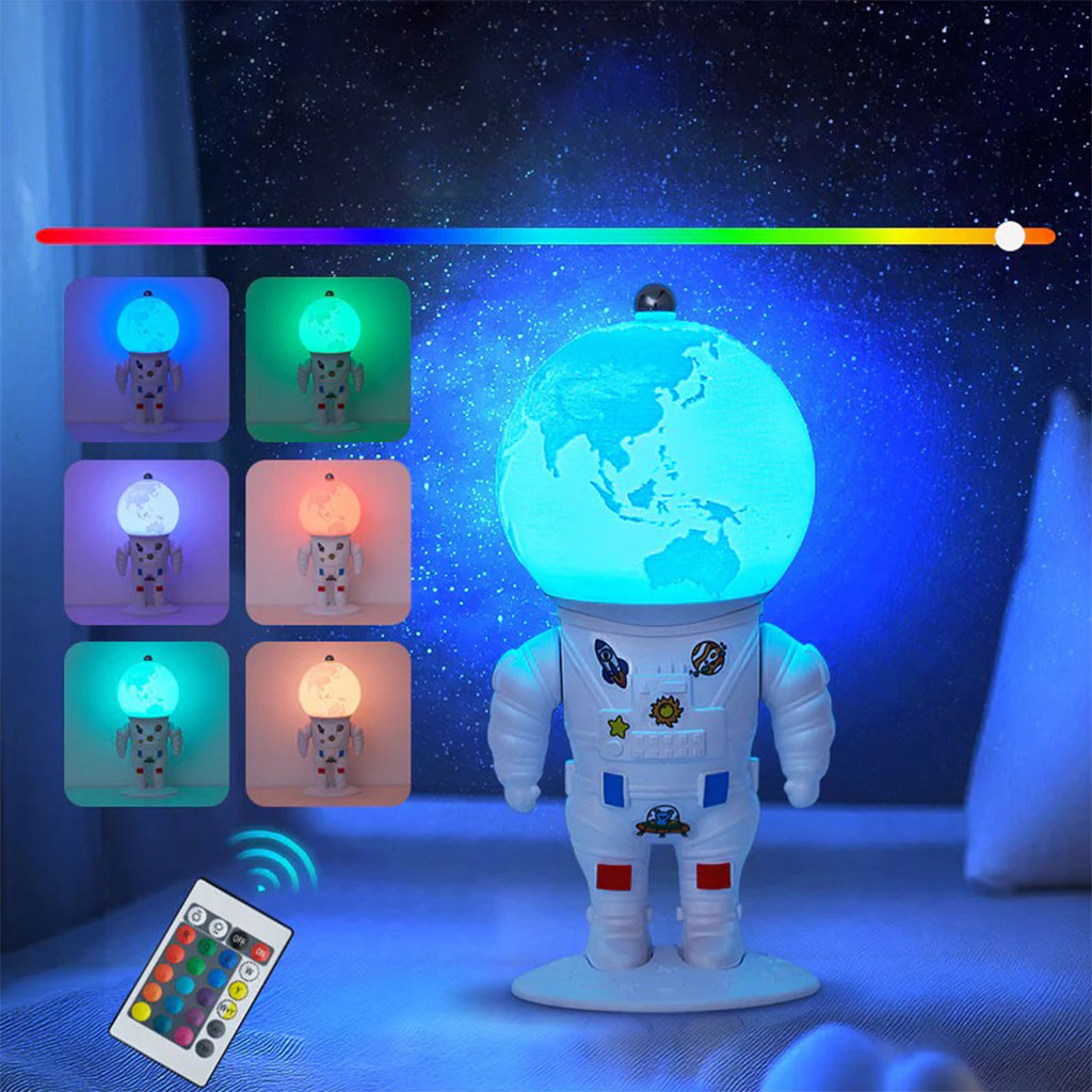 Lampe lune LED 16 couleurs avec télécommande – veilleuse rechargeable USB-C astronaut
