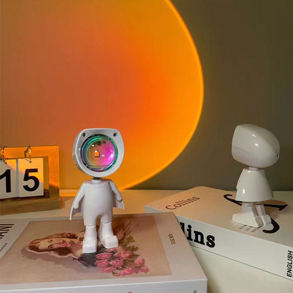 Lampe Sunset Astronaute LED – Projection Ambiance & Rotation 360°