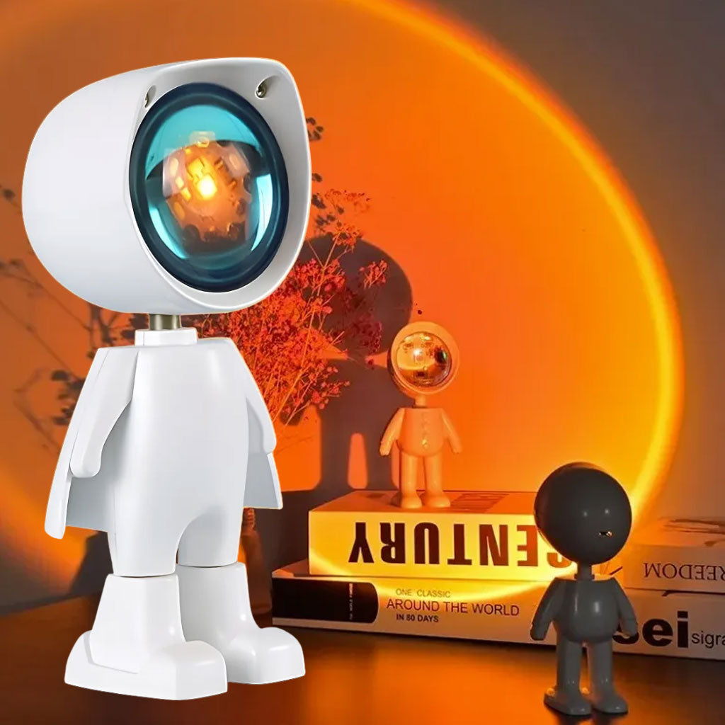 Lampe Sunset Astronaute LED – Projection Ambiance & Rotation 360°