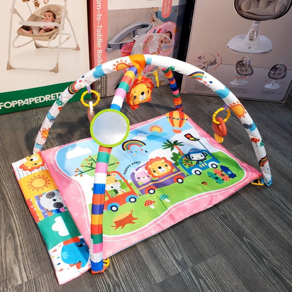 Tapis d’Éveil Bébé avec Arche et Jouets Suspendus – Développement et Éveil Sensoriel