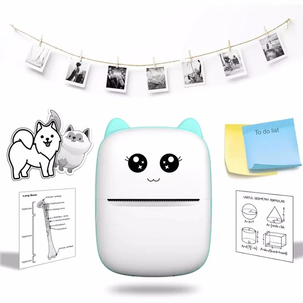 Imprimante Thermique Portable Bluetooth Sans Encre Mini Imprimante de Poche 200 DPI