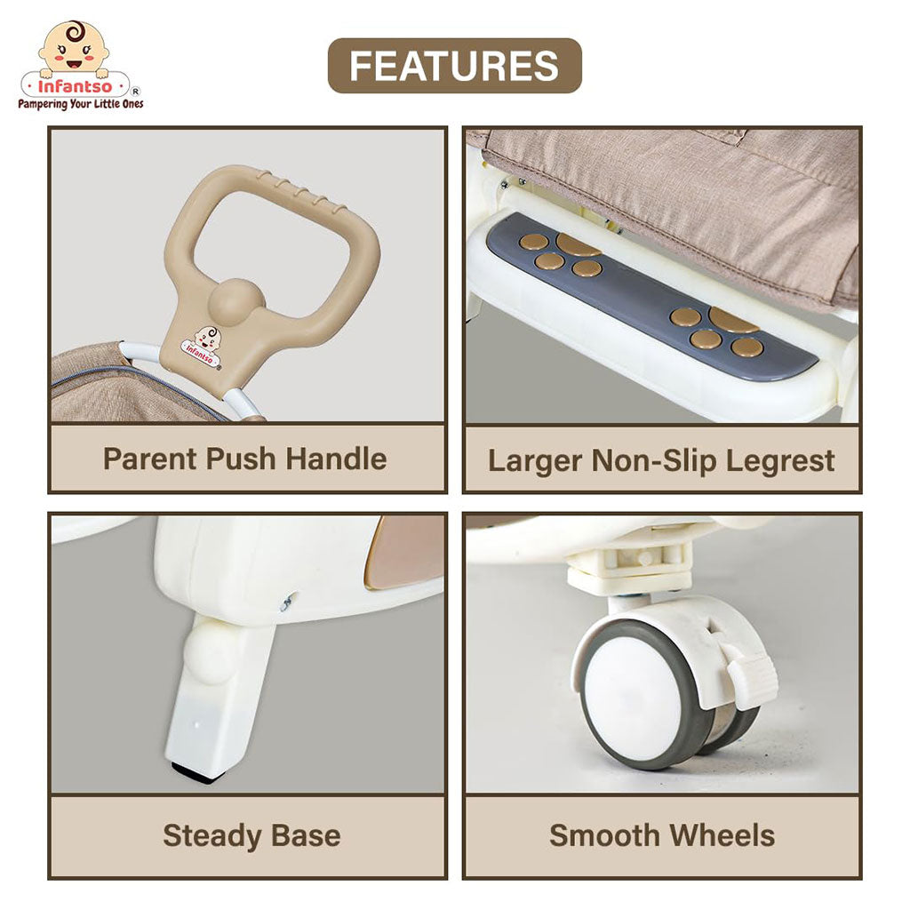 Chaise Bébé Multifonction 5 en 1 Évolutive avec Balancelle, Trotteur et Chaise Haute