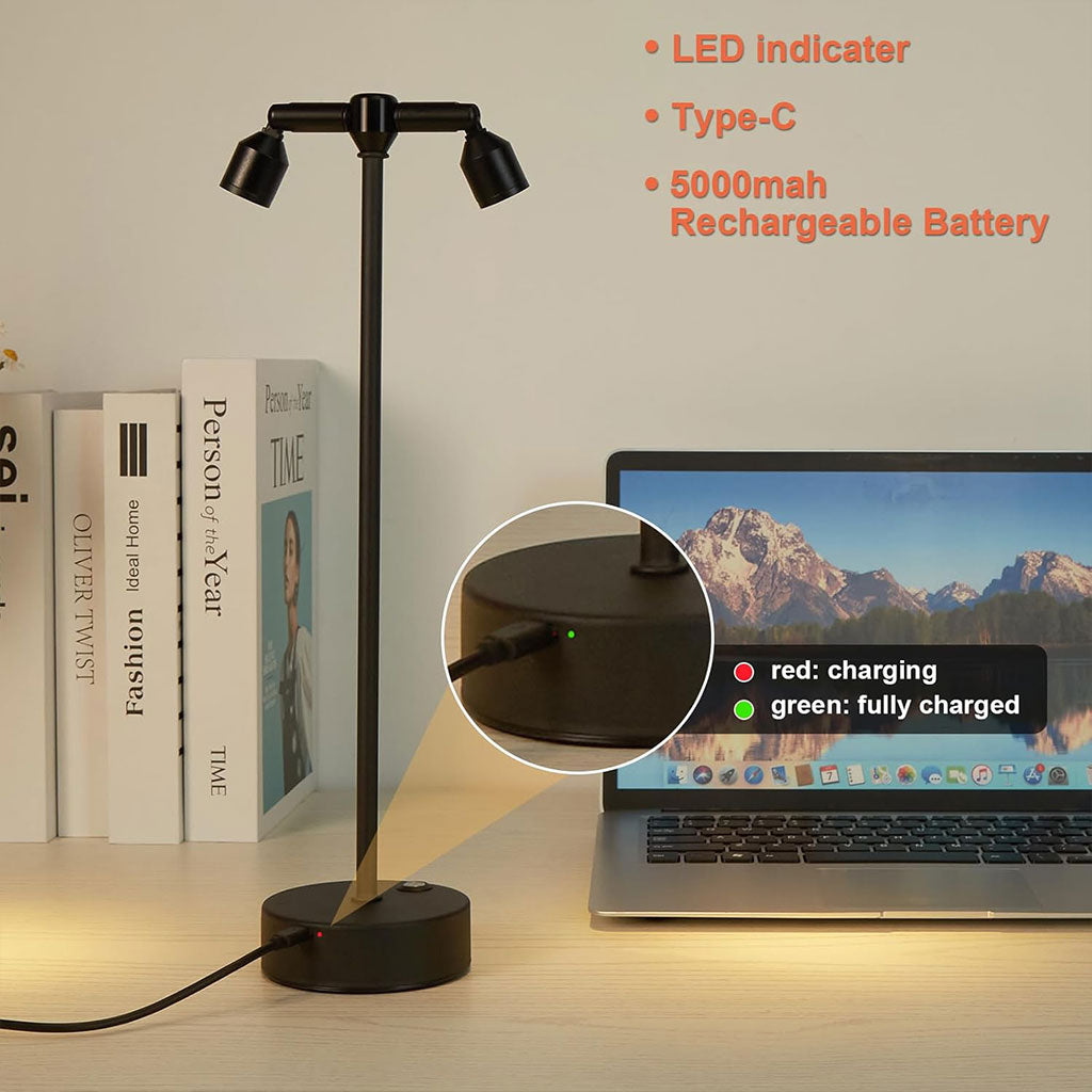 Lampe LED Rétro Sans Fil Tactile 360° Orientable Design Vintage pour Restaurant et Décoration