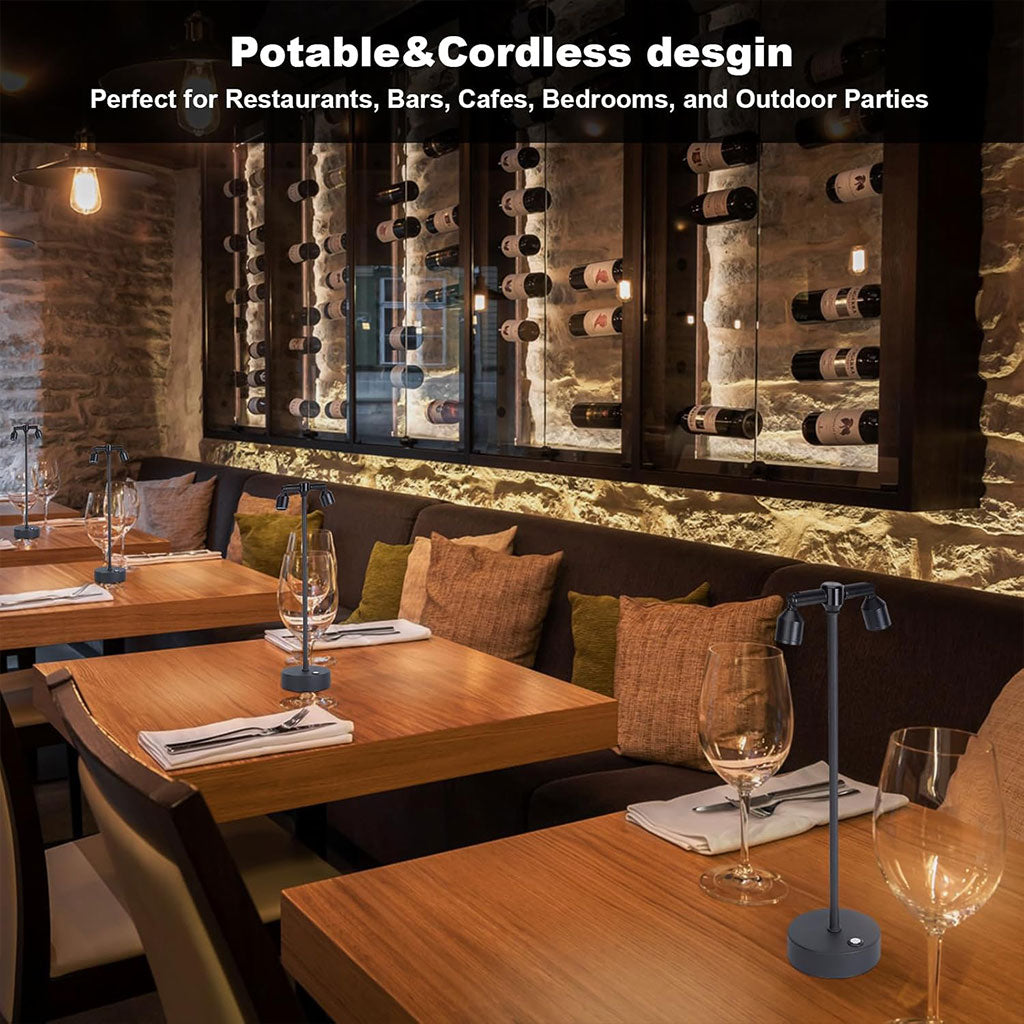 Lampe LED Rétro Sans Fil Tactile 360° Orientable Design Vintage pour Restaurant et Décoration