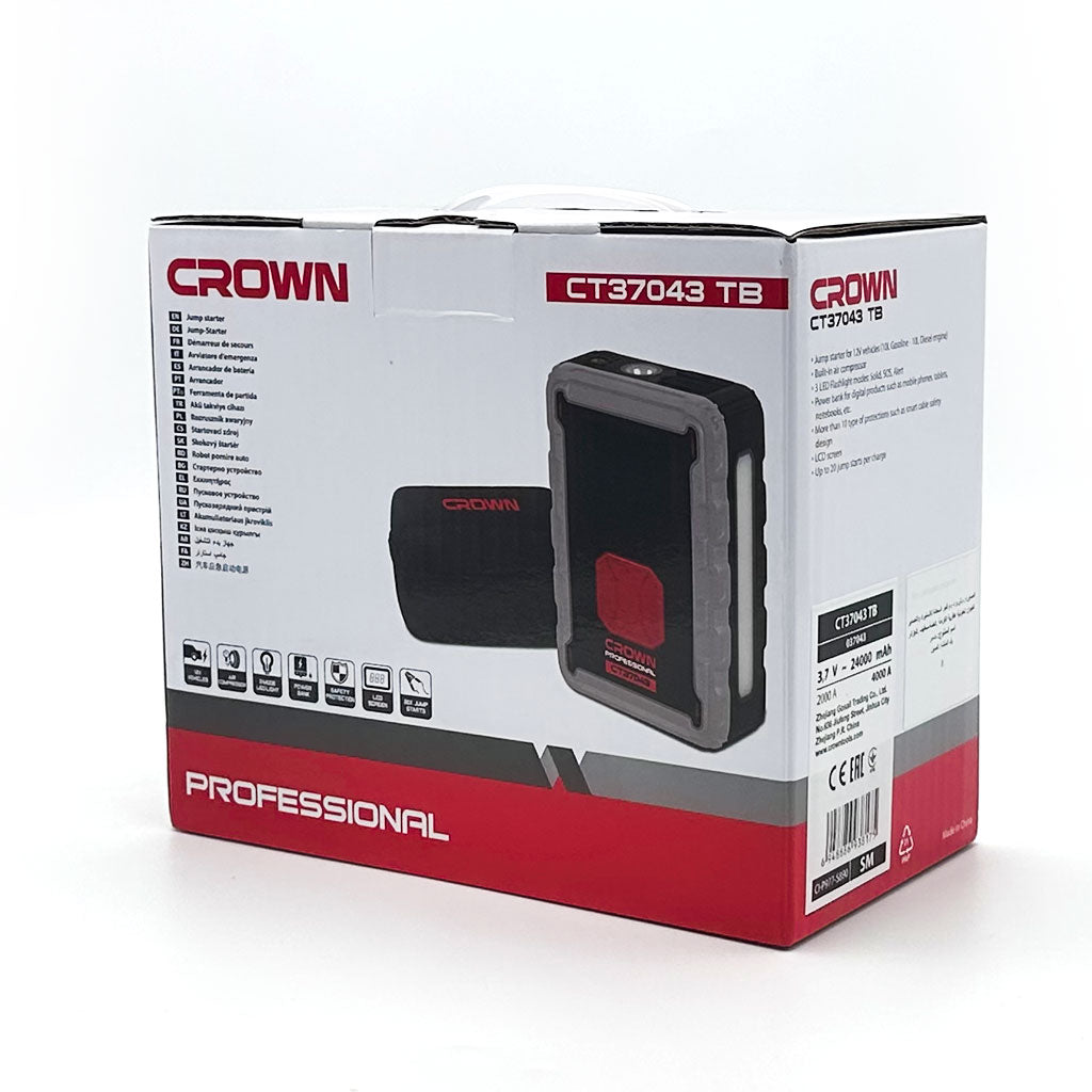 Jump Starter CROWN CT37043 : La Puissance 4-en-1 pour toutes vos Urgences