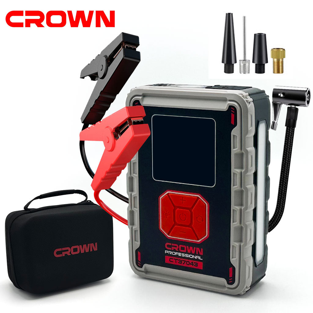 Jump Starter CROWN CT37043 : La Puissance 4-en-1 pour toutes vos Urgences