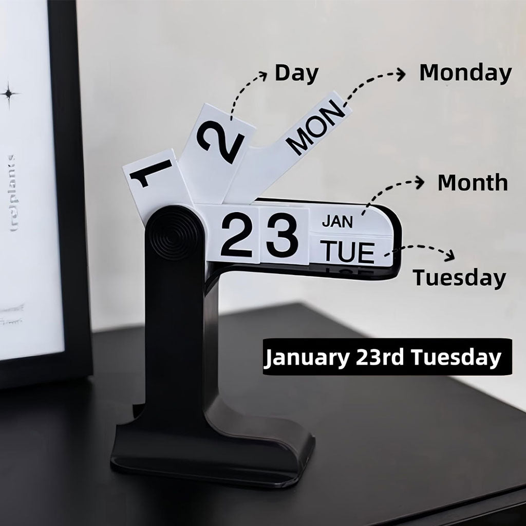 Calendrier Perpétuel Flip – Décor de Bureau Moderne