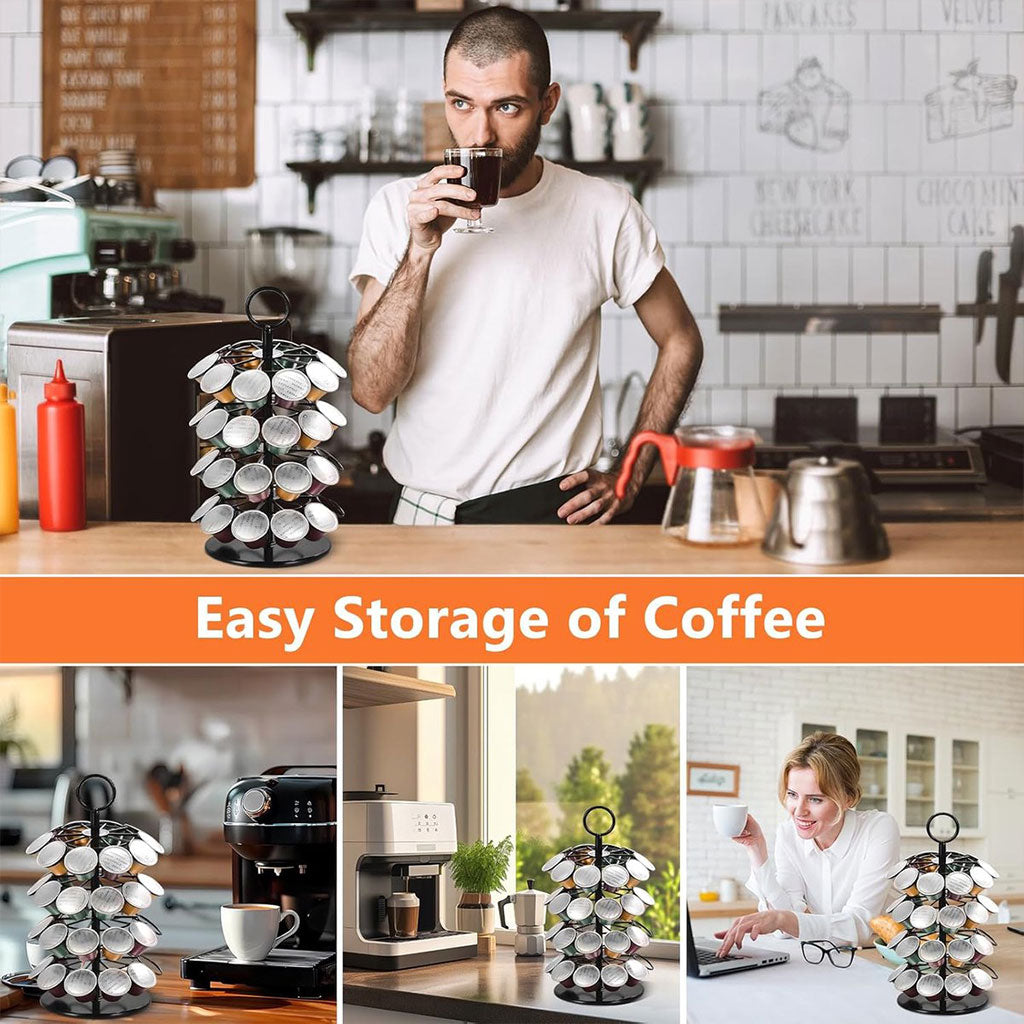 Support à Capsules de Café Rotatif : Organisation Élégante et Gain de Place