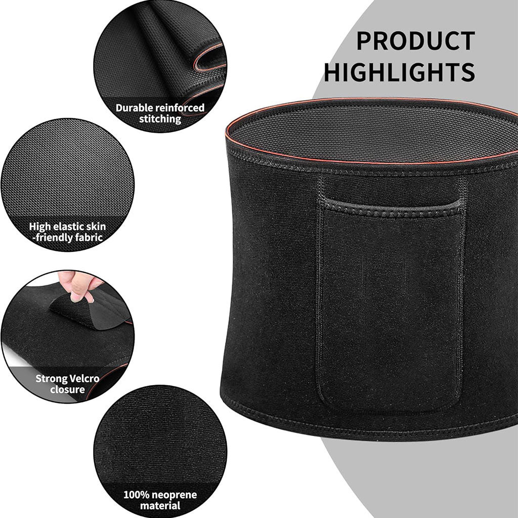 Ceinture de sudation thermique SBR ajustable – ventre plat, maintien et confort
