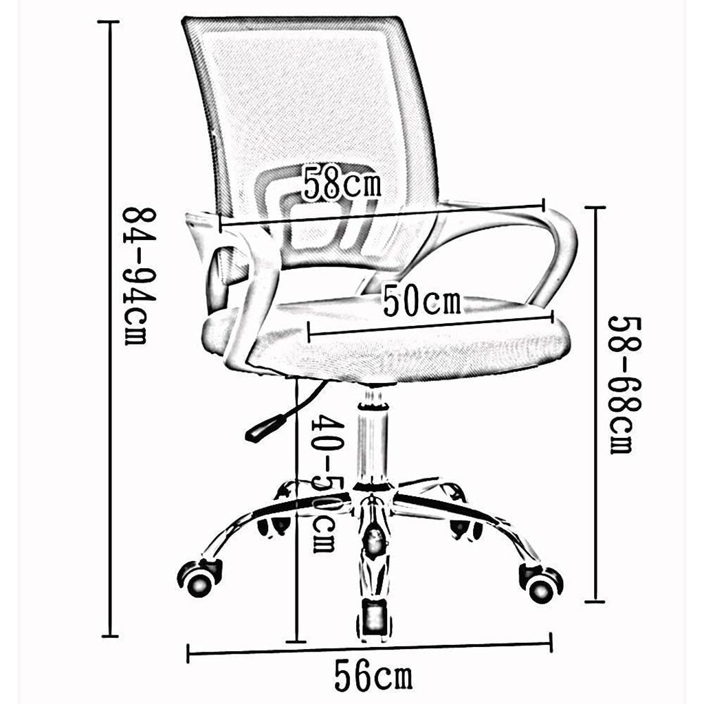 Chaise de Bureau Ergonomique en Maille Respirante avec Soutien Lombaire Rouge