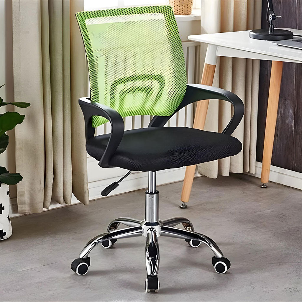 Chaise de Bureau Ergonomique en Maille Respirante avec Soutien Lombaire Vert