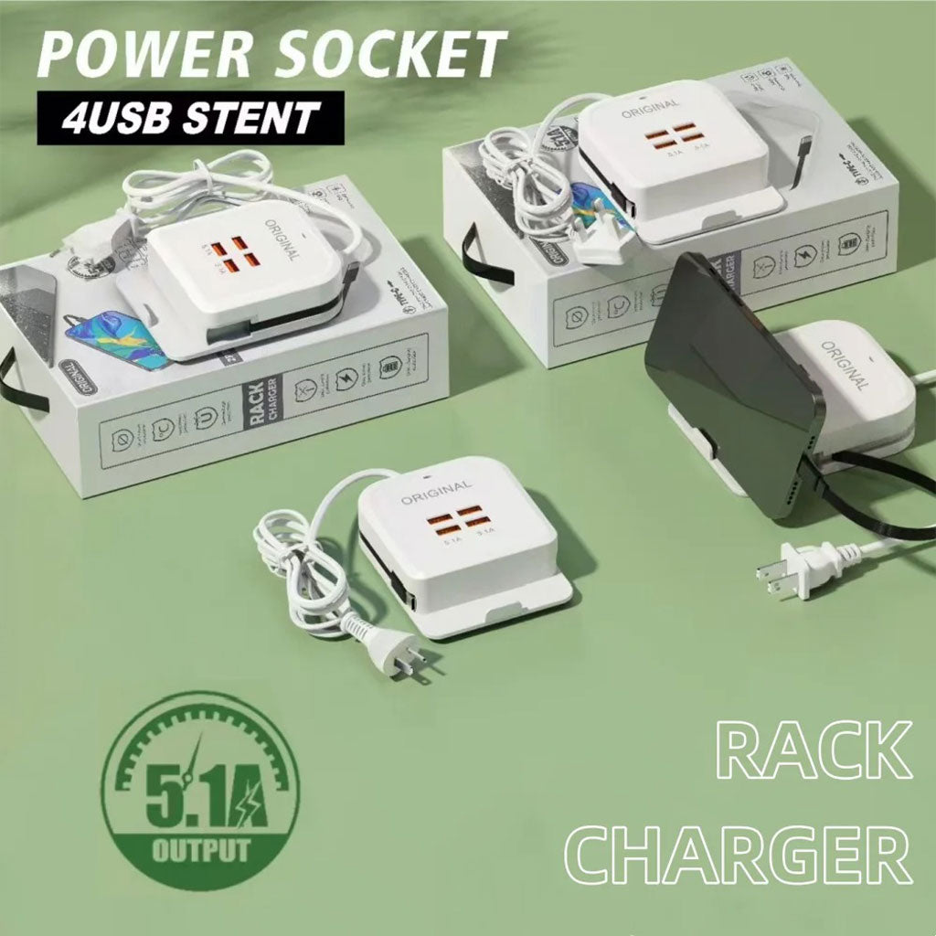 Chargeur Multi-Ports USB 4 Sorties – Charge Rapide et Sécurisée