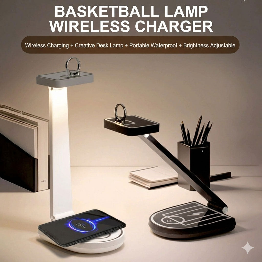 Lampe LED avec Chargeur Sans Fil 15W – Design Moderne & Touch Control