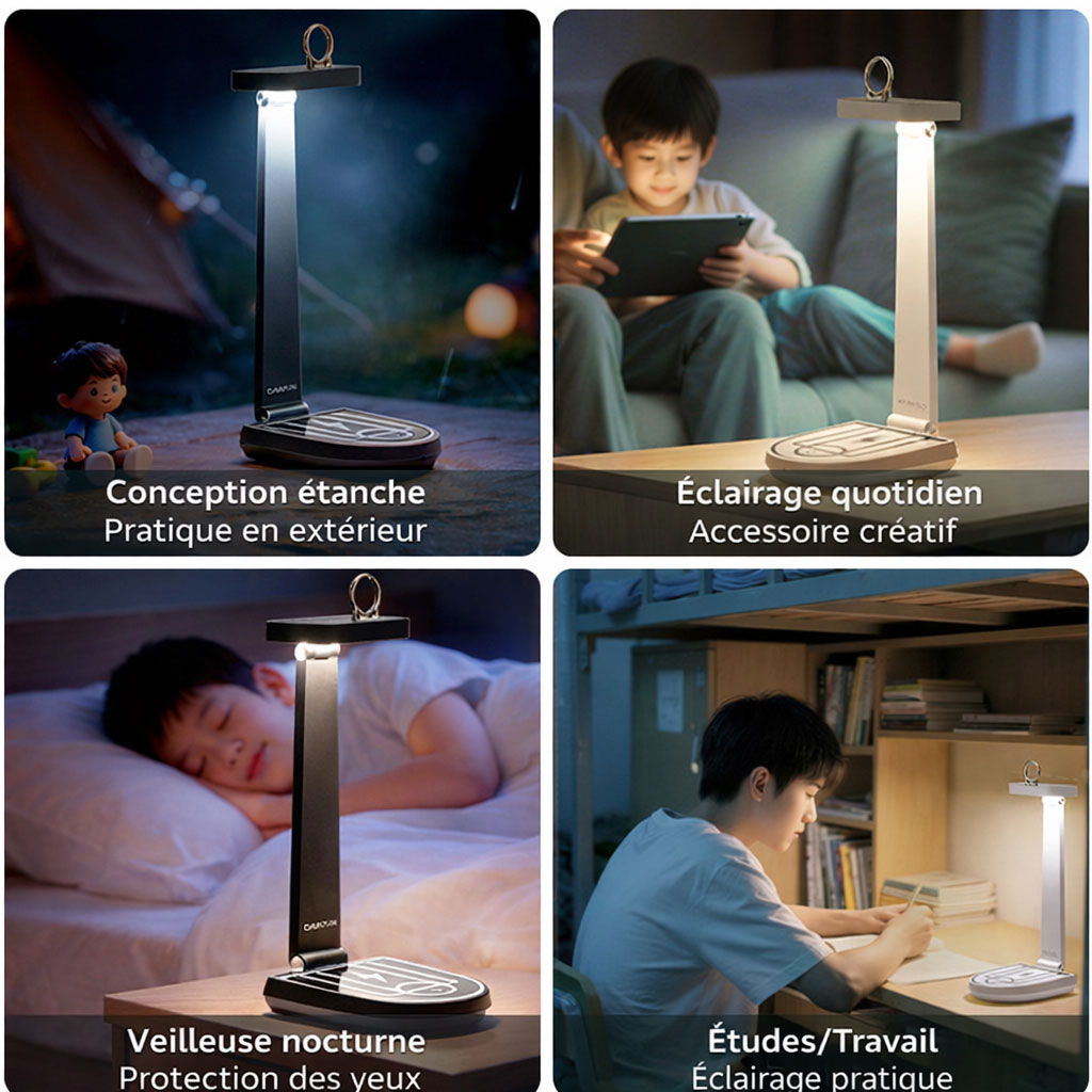 Lampe LED avec Chargeur Sans Fil 15W – Design Moderne & Touch Control