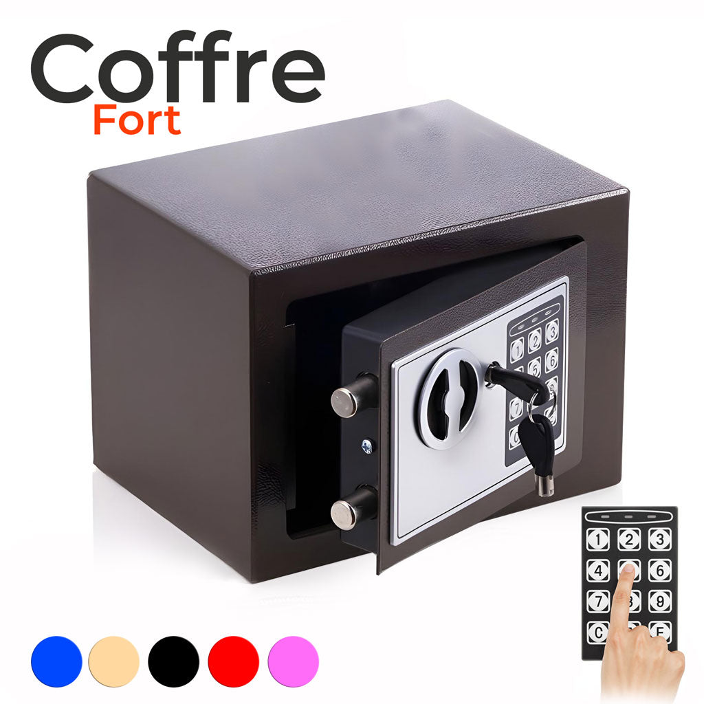 Coffre-Fort de Sécurité Haute Résistance à Serrure Numérique et Clés de Secours